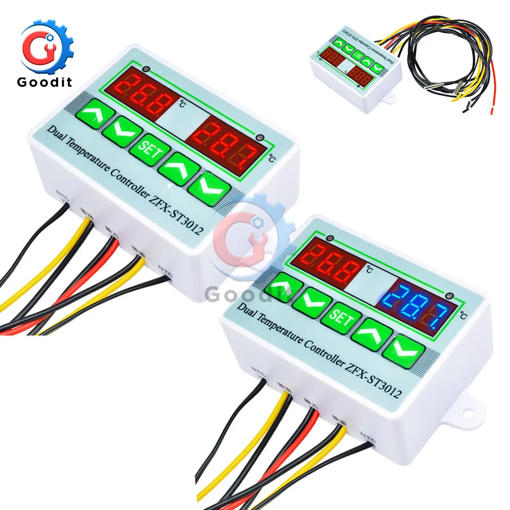 ZFX-ST3012 LED Display digitale regolatore di temperatura intelligente digitale doppio termostato termo Controller caricatore per interni