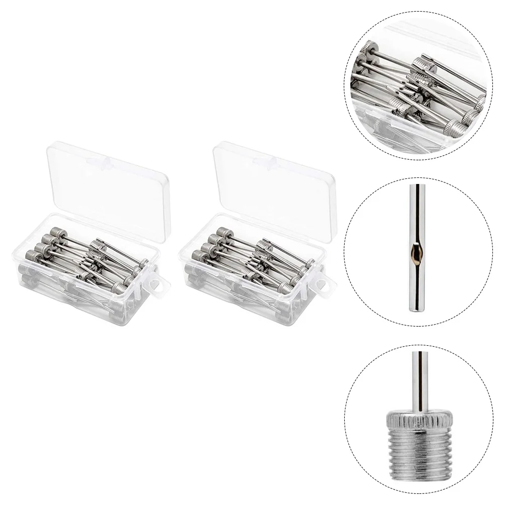 60 Pcs Ball Air Pump Needle Inflation Needles Basketball Pin Stainless Steel Inflating