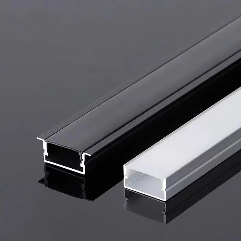 led u forma recesso strip light aluminio perfil lampada teto linear luzes incorporado preto prata longo 2m 01