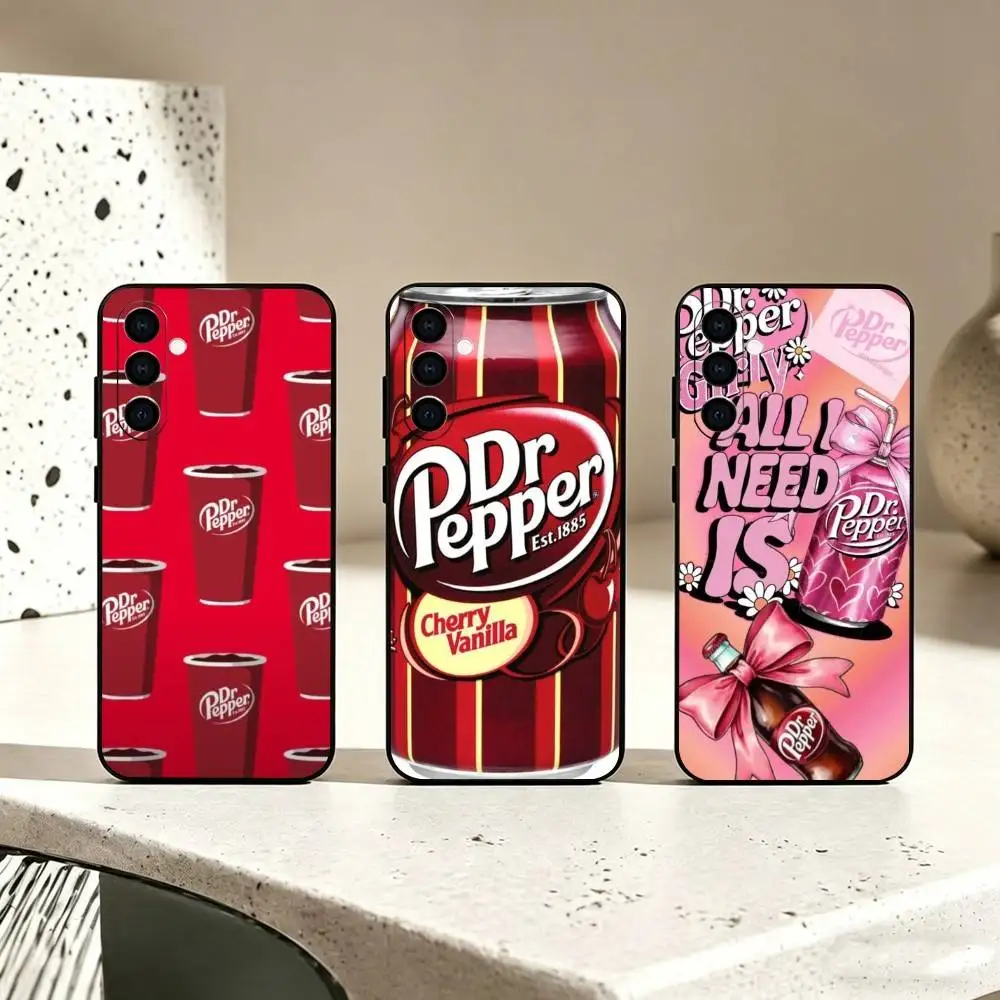 

Cherry Drink D-Dr P-Pepper Phone Case For Samsung Galaxy A73,A72,A71,A70,A53,A52,A51,Soft Silicone Black Cover