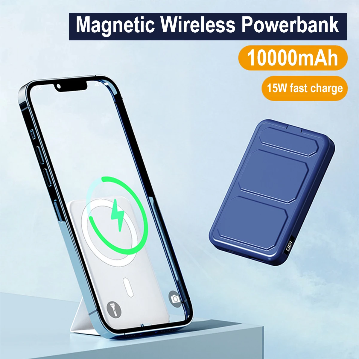 New Power Bank 10000mAh Mini Magnetic Wireless Fast Charge Auto-wake For iPhone 15 14 13 Pro Max Magnetic Powerbank