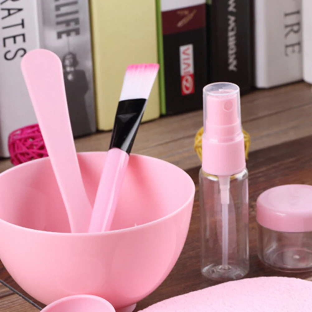 

9pcs Facial Mask Tool Kit Mixing Bowl Spatula Gauges Sponge Brush Spray Bottle Jar for DIY Masks Portable Easy Use