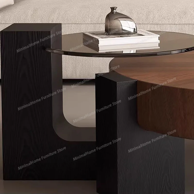 

Современный круглый кофейный столик в стиле Ваби-Саби со скрытым хранением, в скандинавском стиле, для гостиной, модная мебель для дома