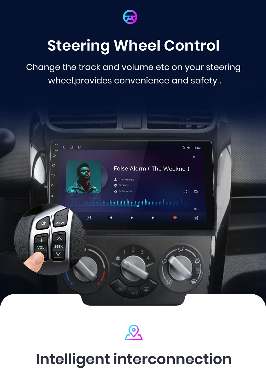 Junsun kabelloses carplay android auto autoradio für suzuki splash ritz 2011-2015 gps multimedia 2 din – Detail 11