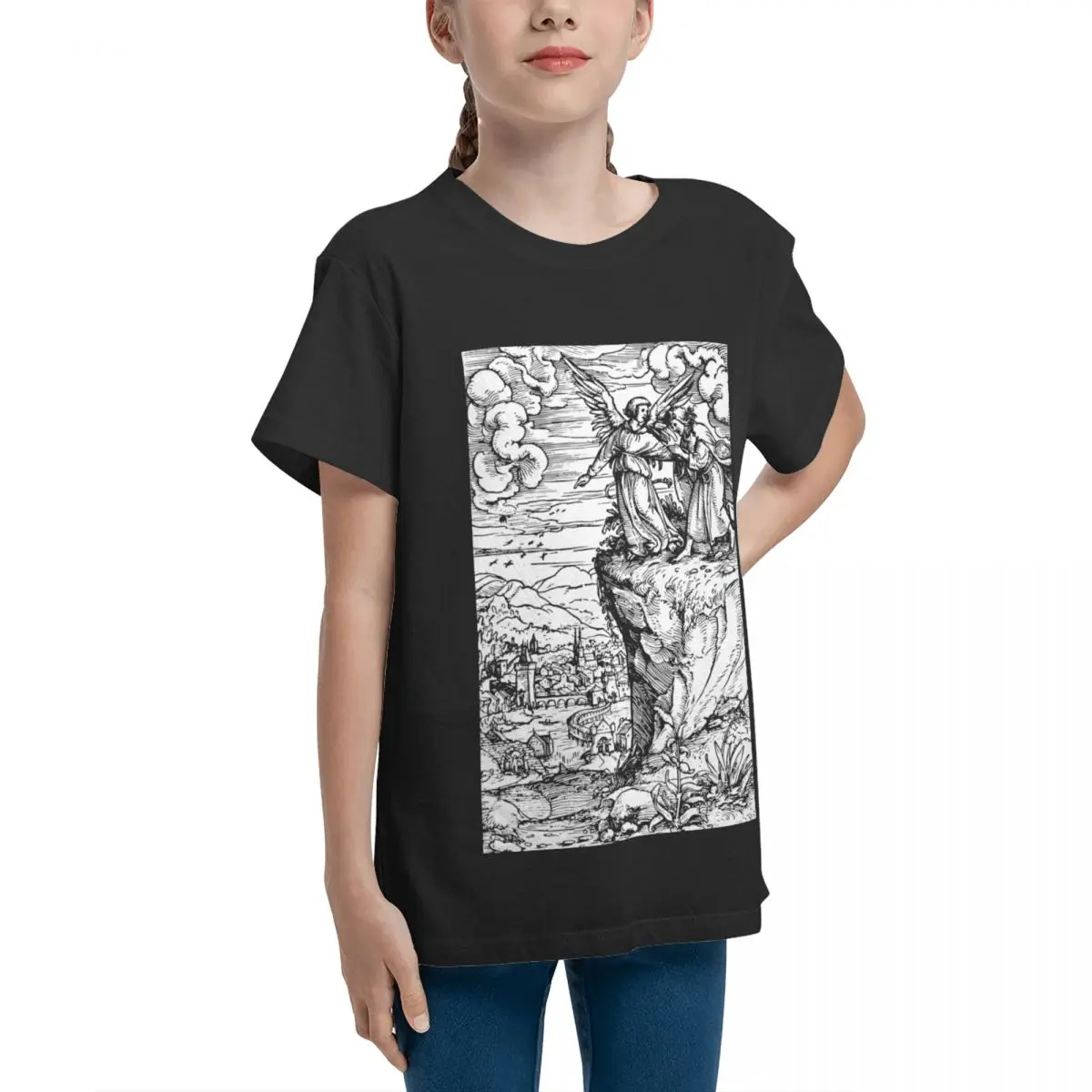 Apocalyptic Illustration No.20 The New Jerusalem Vintage Tshirt Graphic Cool Home Harajuku Adolescents T-Shirt