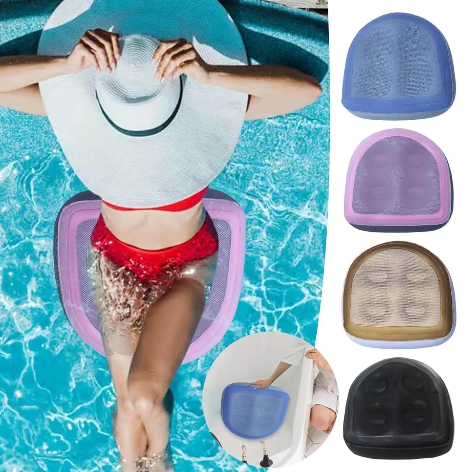 Hot Tub Booster Seat Inflatable Chair Cushion Chair Backrest Hip Massage Support With Suction Cup For Car Desk Driving Camping