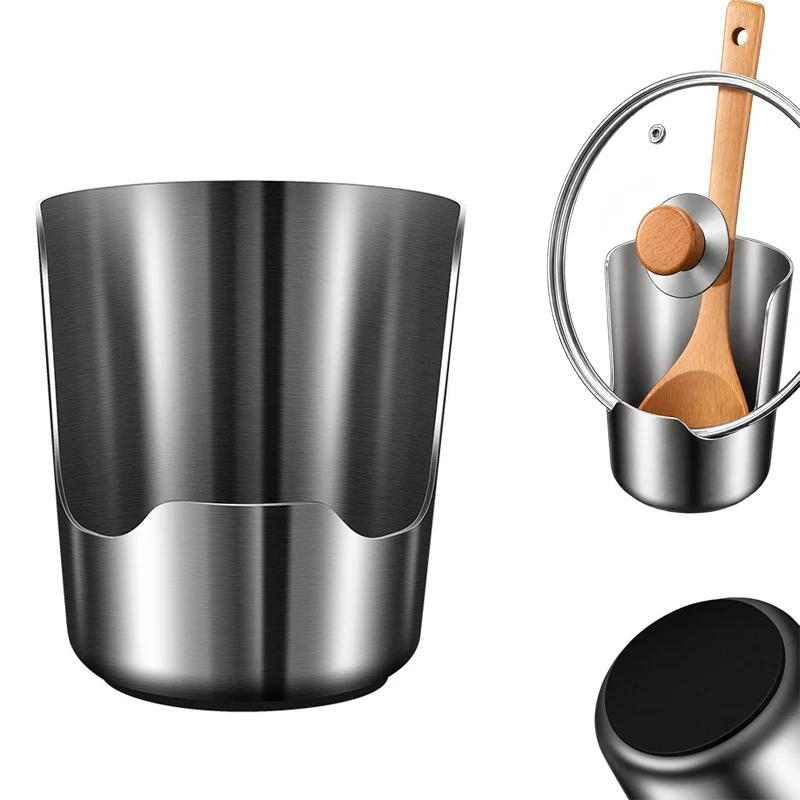 450g Thickened 304 Stainless Steel Utensil Organizer, Multi-Functional Kitchen Pot Lid and Spoon Rest