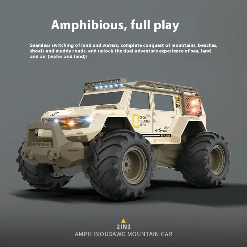 Veicolo fuoristrada telecomandato per bambini 1:14 Veicolo da arrampicata anfibio a quattro ruote motrici Mountain bike per tutti i terreni Ragazzo