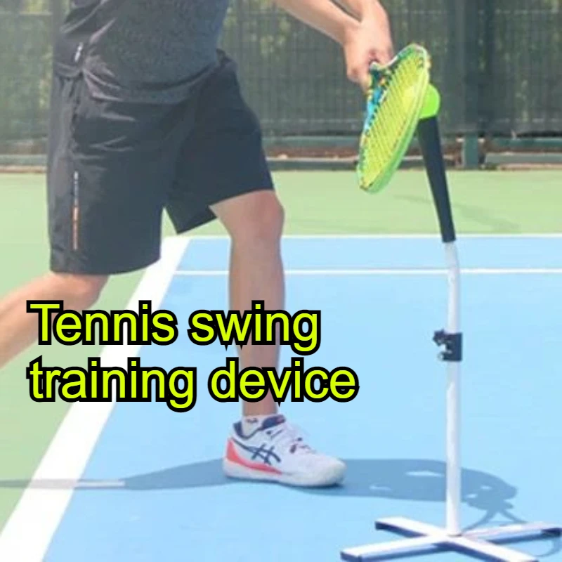 

Тренажер для теннисного свинга с регулируемой высотой, для начинающих, для отработки ударов, стабильное устройство для тренировки с мячом, портативный тренажер для ракеточного спорта