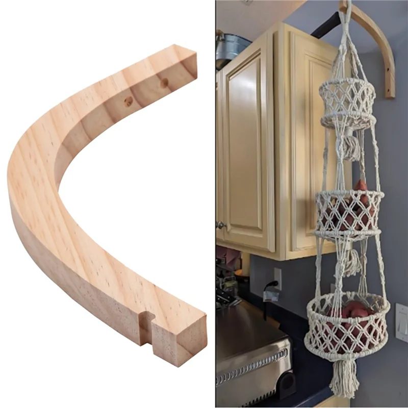 ABWR-6X خطافات حائط خشبية، شماعات نباتية داخلية، خطافات نباتية مثبتة على الحائط للنباتات المعلقة، دعامة زهور، خطافات دقات الرياح