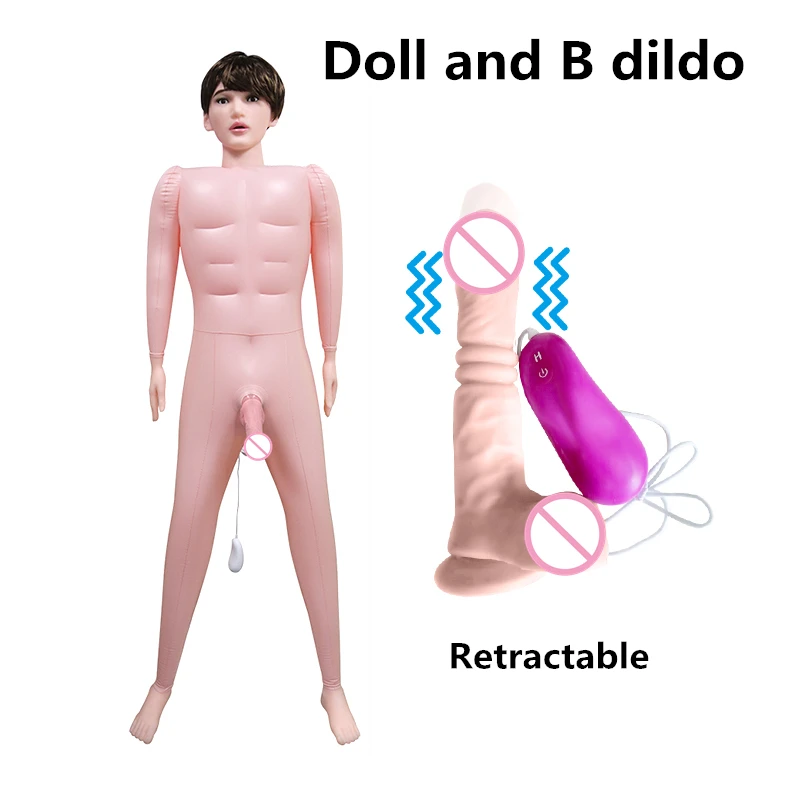 Newest! Handsome Man Inflatable Sex Doll Removable Dildo Easy To Store Female Masturbator Adult Sex Toy For Woman and Gay