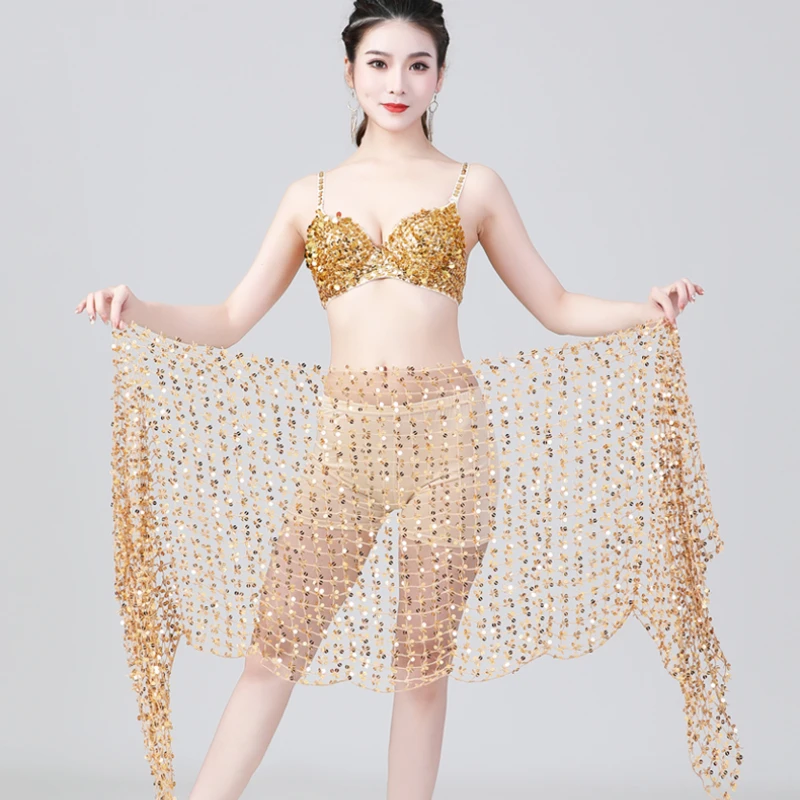 Belly Dance Hip Hollow  Scarf Wemen Scarf Dance Sequins Arabic Latin Hip Scarf Sexy Belly Dance Belt Wrap Skirt 12 Colors
