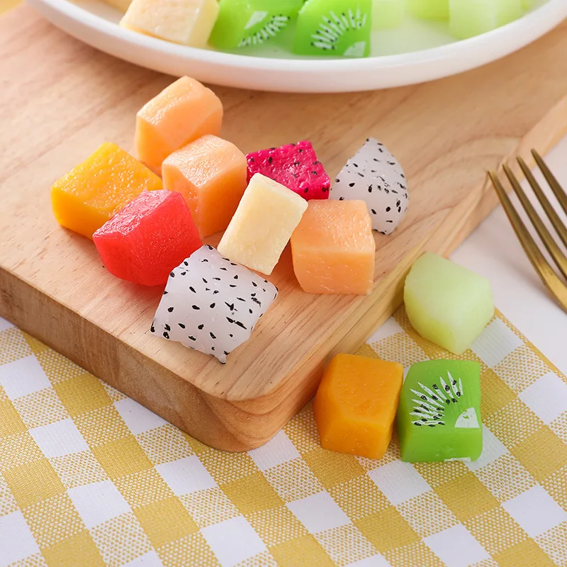 Simulation Frucht scheiben künstliche Apfel Zitrone Mango Wassermelone Eiswürfel Yangberry Himbeere Modell gefälschte Shooting Requisiten 10 teil/los – Detail 2