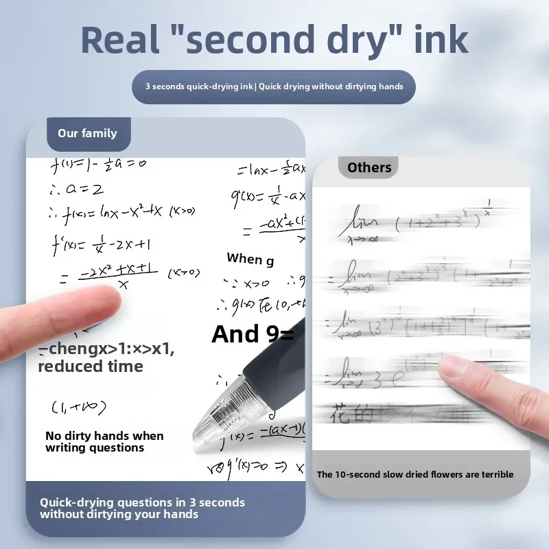 قلم جل سريع الجفاف، قلم حبر محايد للكتابة بسلاسة، قلم فرشاة امتحان للطلاب، أدوات مكتبية للمدرسة، مستلزمات الدراسة من نوع الصحافة