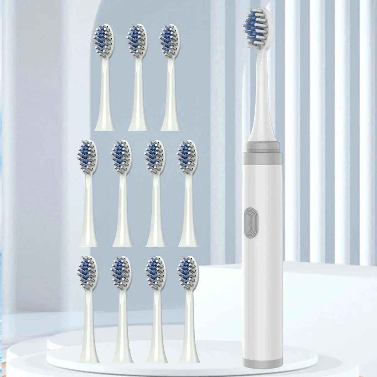 F1 Adult Electric Toothbrush Smart Brushing IPX7 Waterproof Replaceable Brush Head (Batteries Not Included)