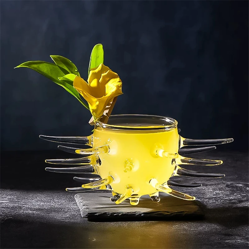 

Creative Sea Urchin Shaped Cocktail Glasses Molecular Cocktail Glass Juice Glass Goblet Wine Glass Salad Bowl Caviar Plate Drink