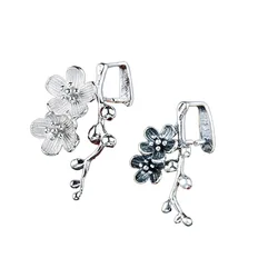 925 Sterling Silver Bail Connector Sterling Silver Plum Flower Pendant Pinch Bail