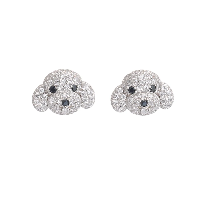 REETI 925 Sterling Silver Cute puppy Stud Earrings For Women  Trend Personality Lady Fashion Jewelry