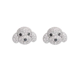 REETI 925 Sterling Silver Cute puppy Stud Earrings For Women  Trend Personality Lady Fashion Jewelry