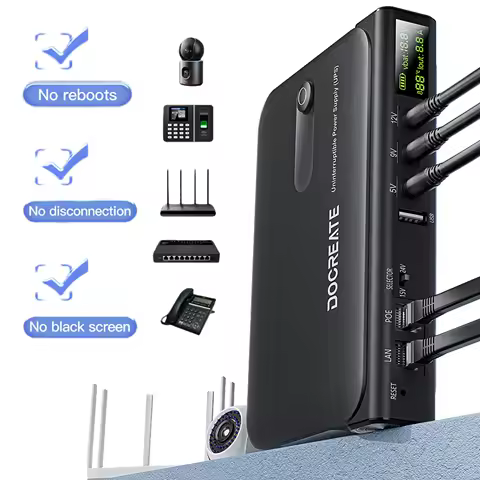 UPS Backup Battery Power Supply Without Battery Multi-Voltage Mini DC UPS Battery Backup for Router Modem Security Camera