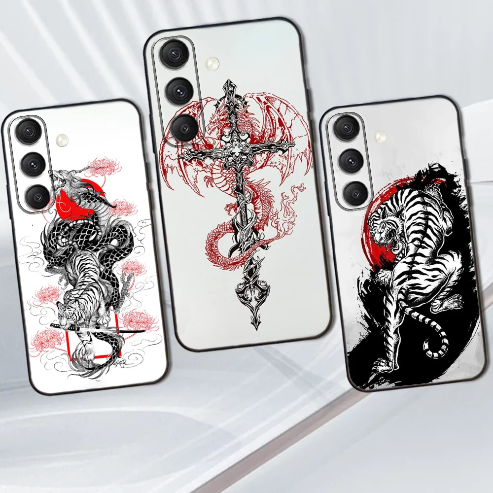 

tattoo Phone Case For Samsung Galaxy S25,S24,S21,S22,S23,S30,Ultra,S20,Plus,Fe,Lite,Note,10,9,5G Black Cover