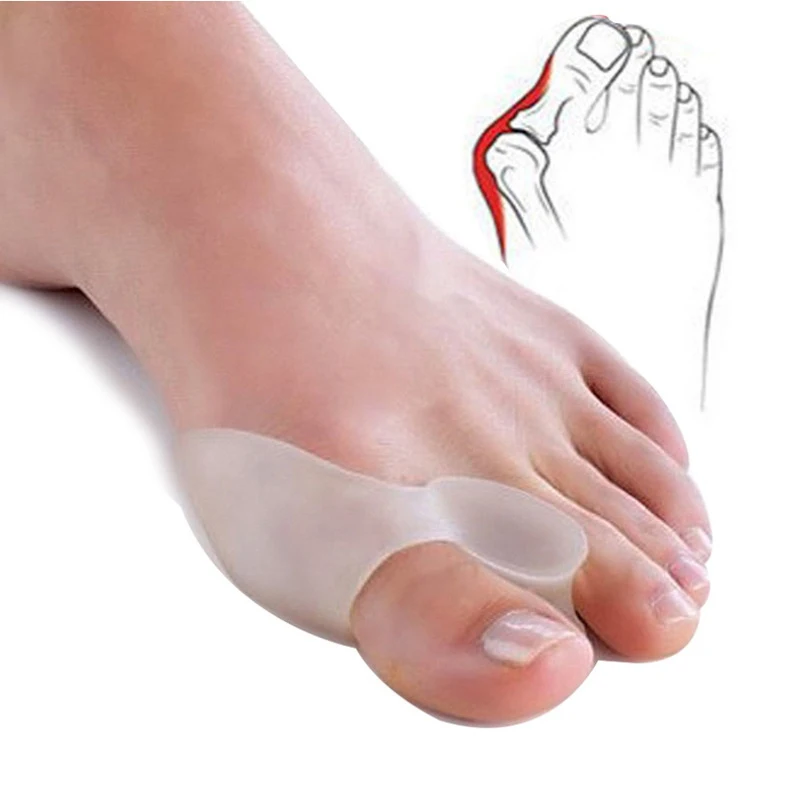 2PCS Silicone Gel Thumb Corrector Bunion Foot Toe Hallux Valgus Protector Separator Finger Straightener Adjuster Foot Care Tool