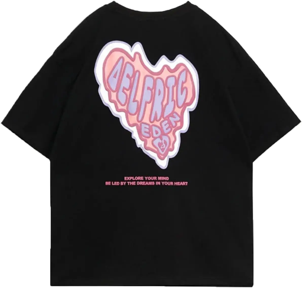 تي شيرت Aelfric Eden Graphic للنساء مطبوع عليه إسفنج القلب ورقبة دائرية وأكمام قصيرة تي شيرت كاجوال صيفي ملابس الشارع