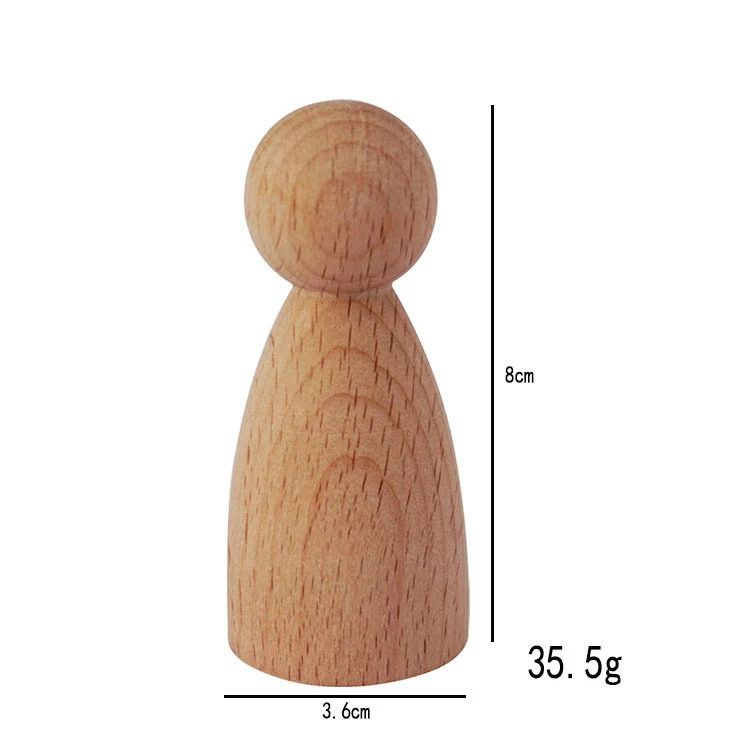 20st Houten Peg Pop Beuken Onvoltooide Houten Vormen Morden Craft Houten Losse Onderdelen DIY Accessoires voor Huisdecoratie - afbeelding 1