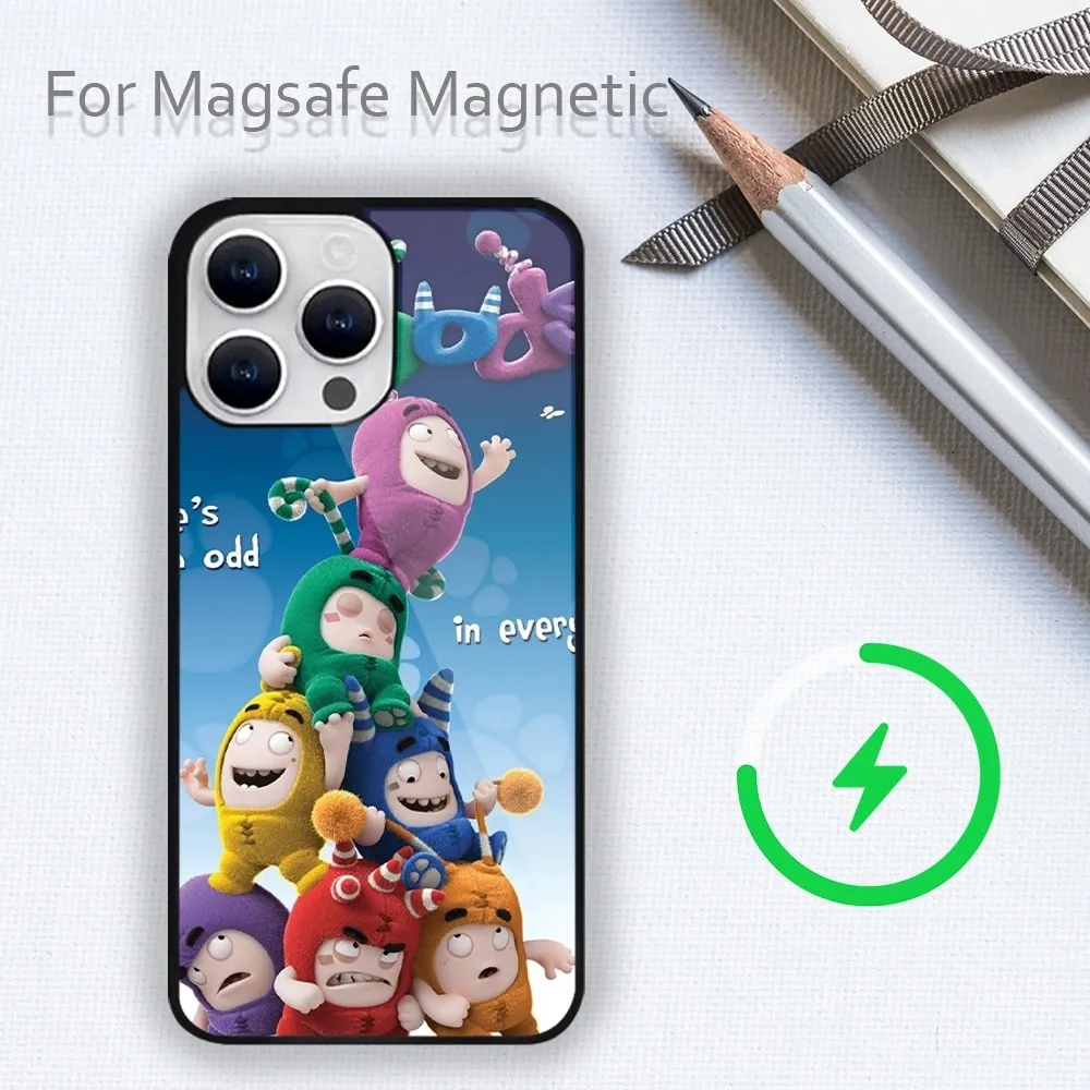 Cartoon Oddbods Phone Case For iPhone 13 12 11 14 15 Pro Max Plus Magsafe Magnetic Wireless Charging