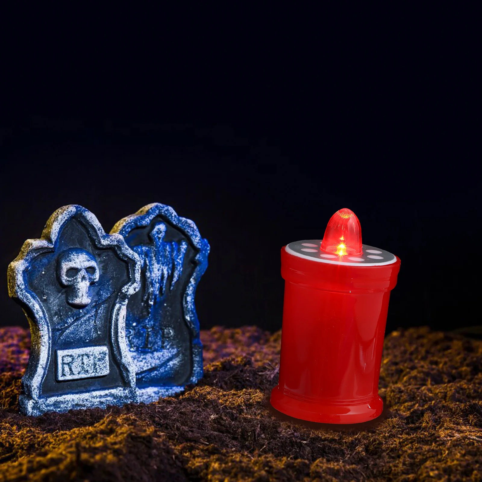 

Electronic C LED Grave C Operated Memorial Flameless Light Cemetery Lamp L Lighting Garden