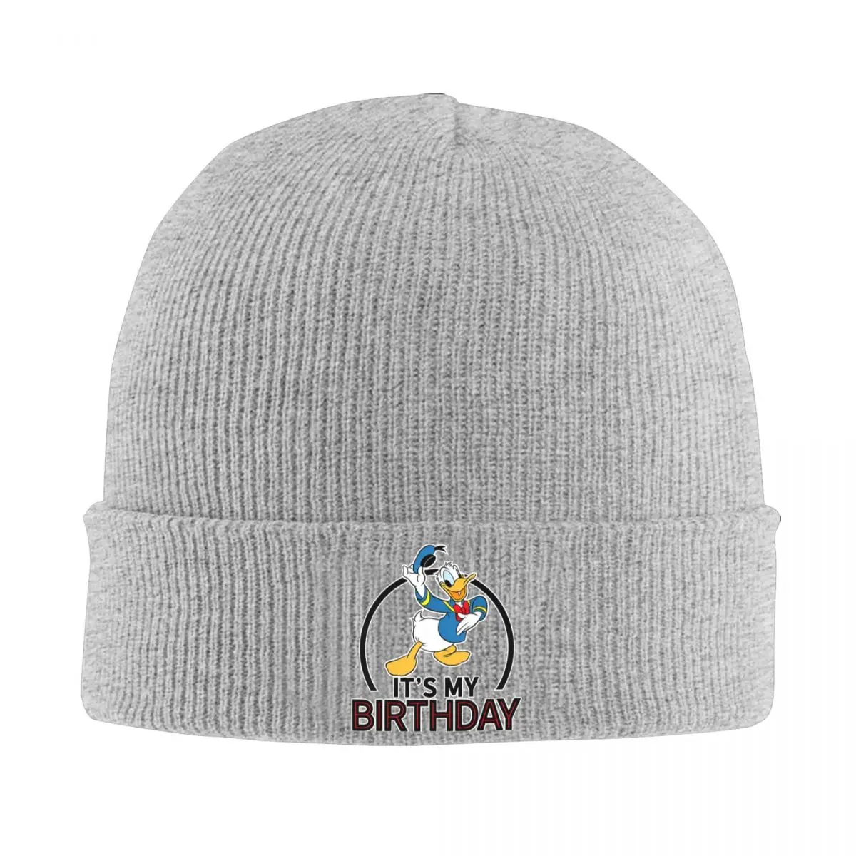 Donald Duck Beanie Hats birthday Knit Hat Kpop Elastic Female Male Caps Autumn Printed Vintage Bonnet Hats Birthday Present