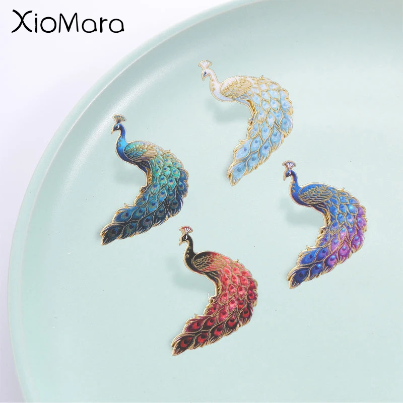 Colorful Peacock Badge, Vintage Chinese Style Animal Enamel Pin, Fashion Clothes Backpacks Accessory, Gift for Peacock Lovers