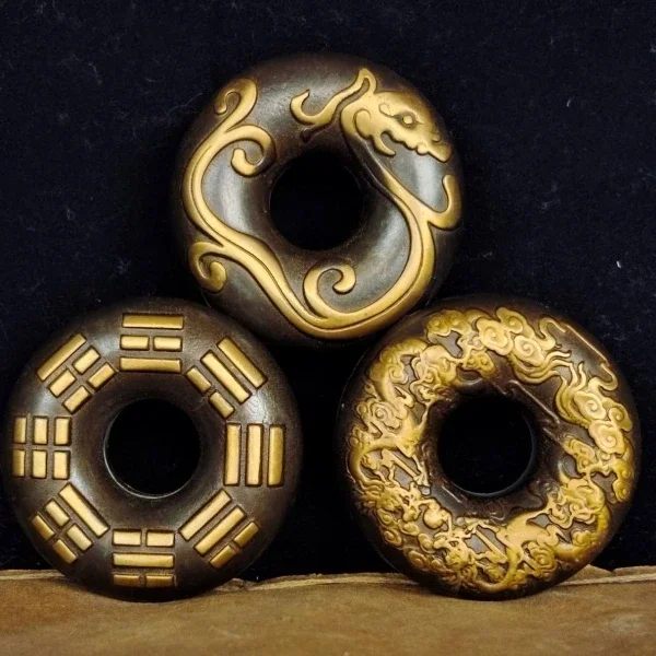 Brass Material Medicine King Bell Antique Bronze Ware Tiger Brace Old Craft Gift