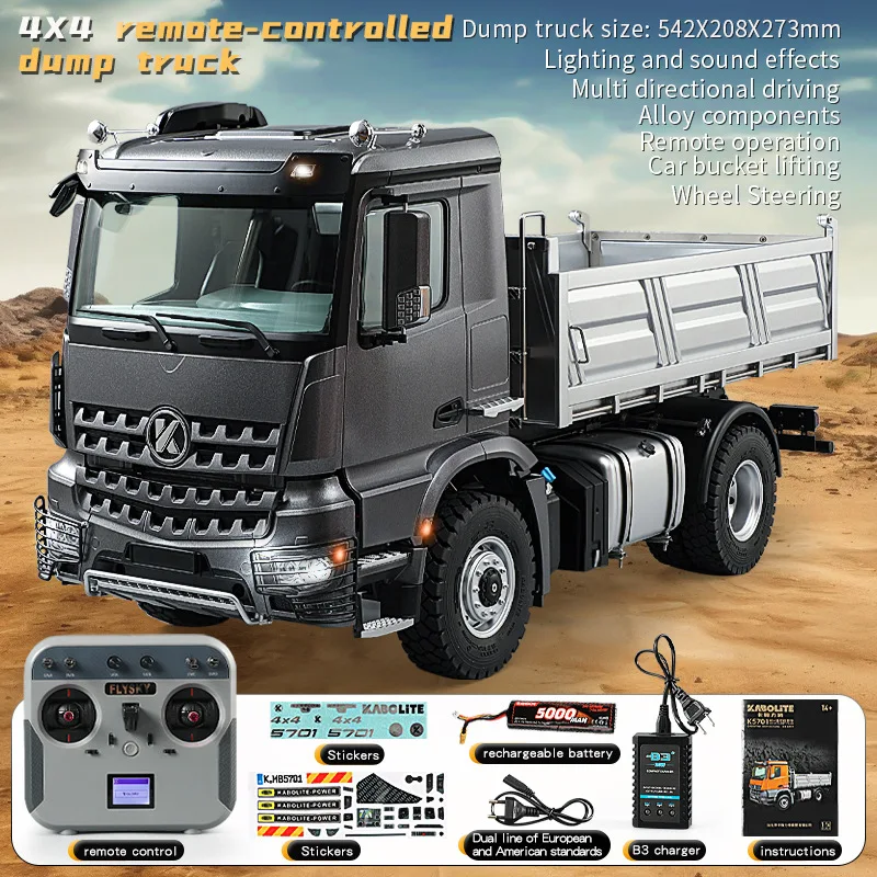 1/14 5701 Heißer Kabolite Rc Spielzeug Muldenkipper 4x4 Fernbedienung Kipper Auto 3 In 1 Mainboard Sound Licht 2-Gang Übertragung Modell