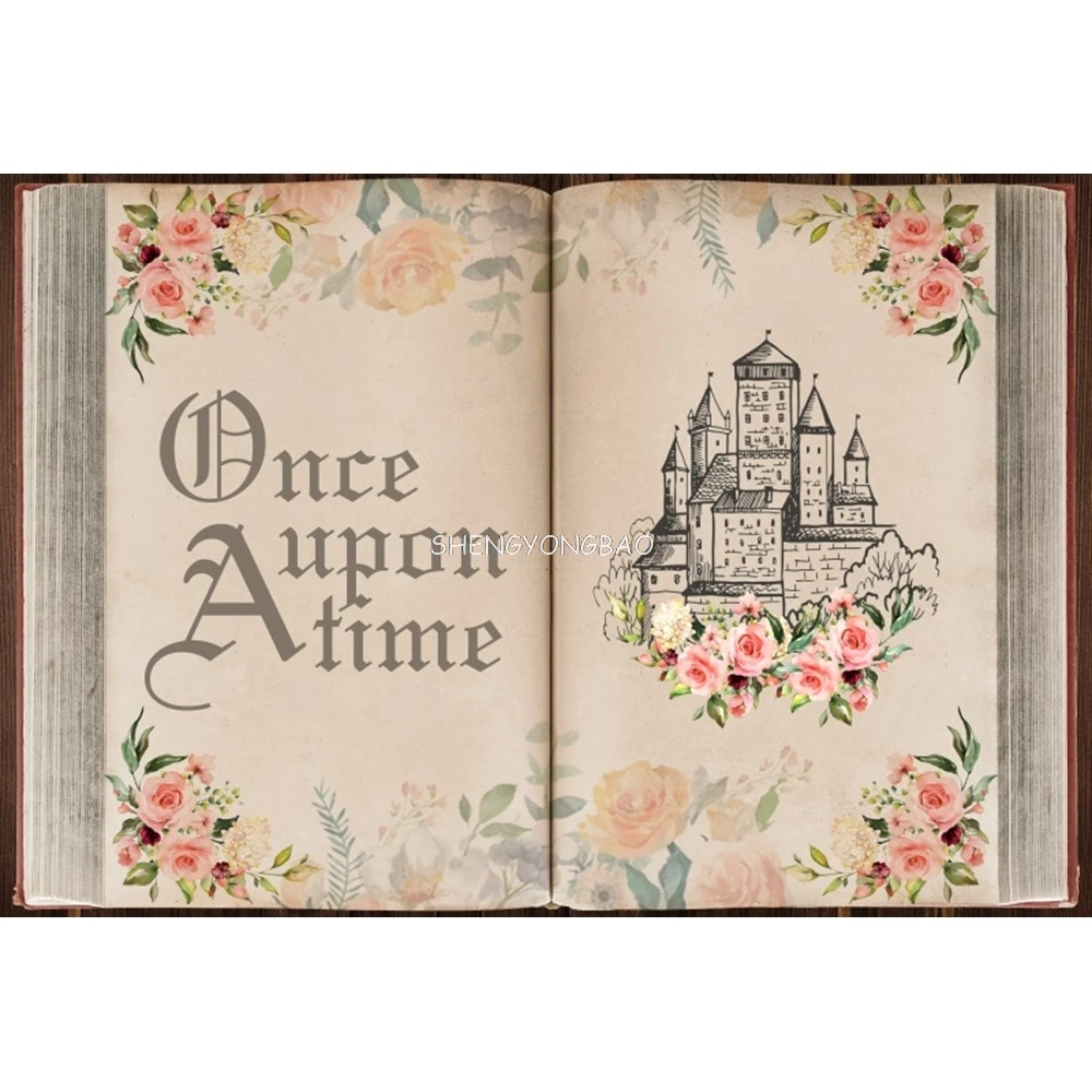 Baby 1st Birthday Once Upon a Time Backdrops For Photography Fairy Tale Book Castle Princess Party Decor Background Photo Studio