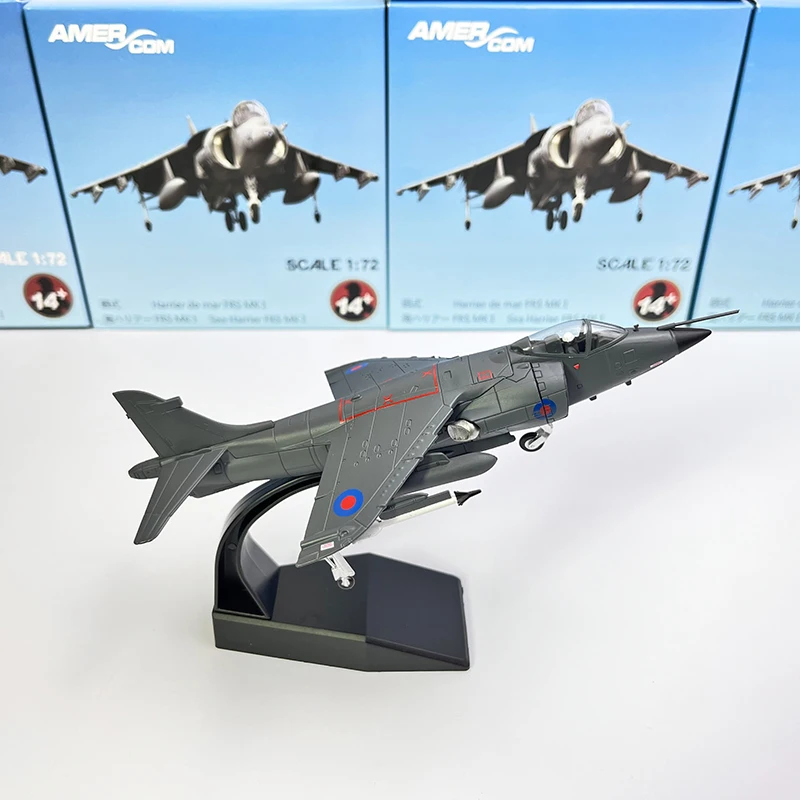 Diecast 1:72 Scale British Harrier Sea Harrier Fighter Simulation Alloy Finished Military Model Collection Gift Toys