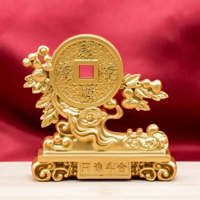 

Lucky Money Tree Ornaments Home Office Decorations Alloy Gold Trees Figurines Feng Shui Decors Shop Opening Christmas Gifts