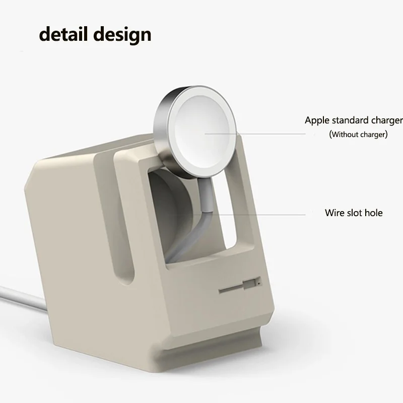 for Apple Watch 7 6 for iWatch 3 2 1 Silicone Stand Charging Dock Holder Retro Computer Pattern Nightstand Keeper Bracket Base