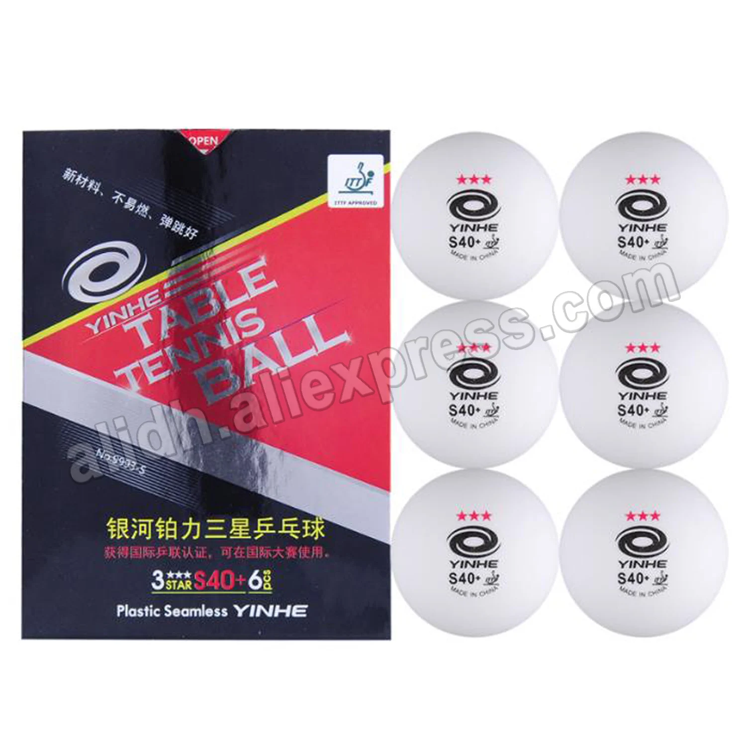 

YINHE Galaxy 3-Star Seamless Table Tennis Balls Plastic S40+ ITTF Approved White Poly Ping Pong Balls