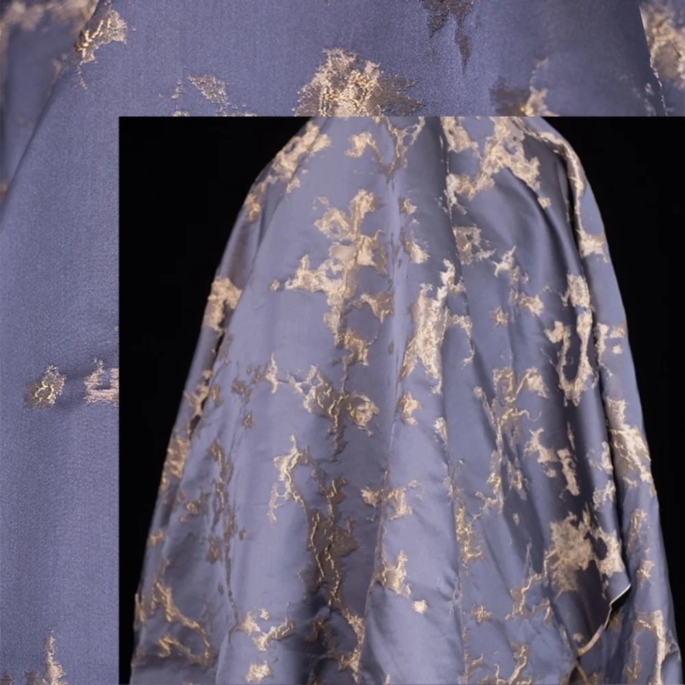 

Сине-золотой жаккардовый рельефный тканевый креативный новый жилет в китайском стиле, модная одежда, дизайнерские ткани для шитья своими руками, ткань