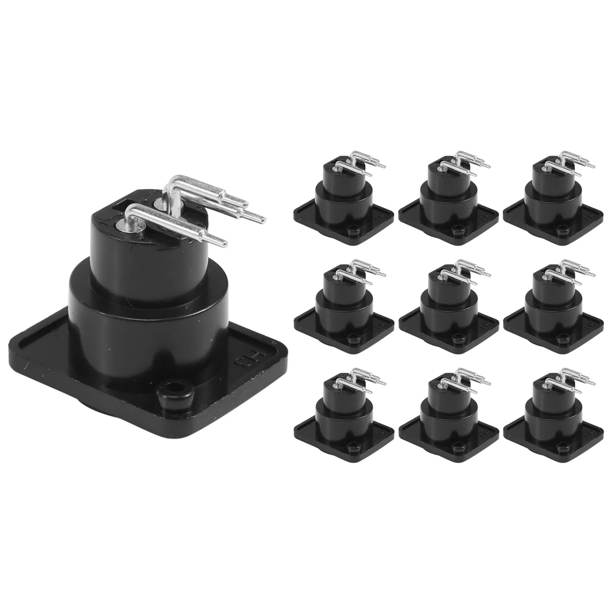 ABYL 10 Uds negro XLR 3pin hembra Jack montaje en Panel chasis PCB conector de enchufe