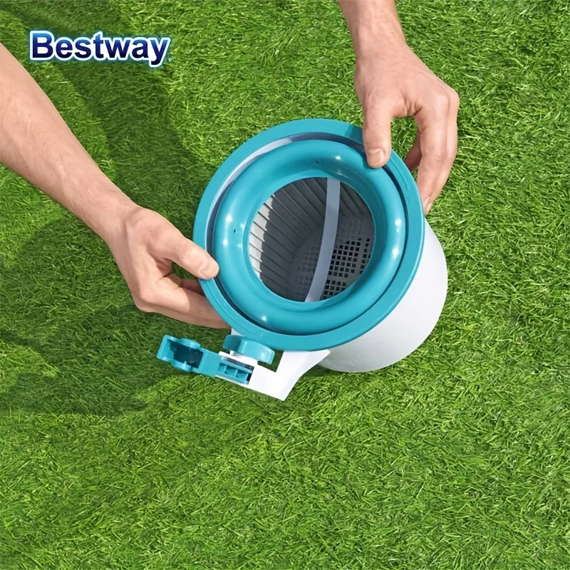 Bestway 58233 800 GPH 지상 수영장 표면 스키머 잔해물 청소기(빠른 설치 및 높이 조절 가능)
