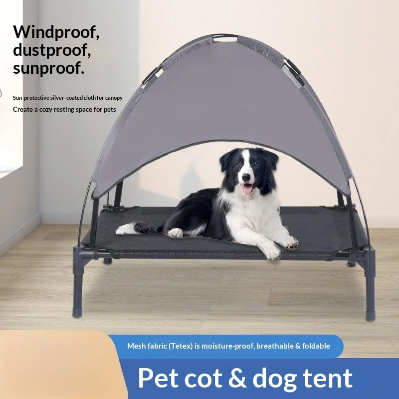 

Elevated Dog Bed Cooling Mesh Camping Cot Foldable Pet Tent Strong Support Outdoor Indoor Dog Beds Pet Accessories Pets Cat Bed