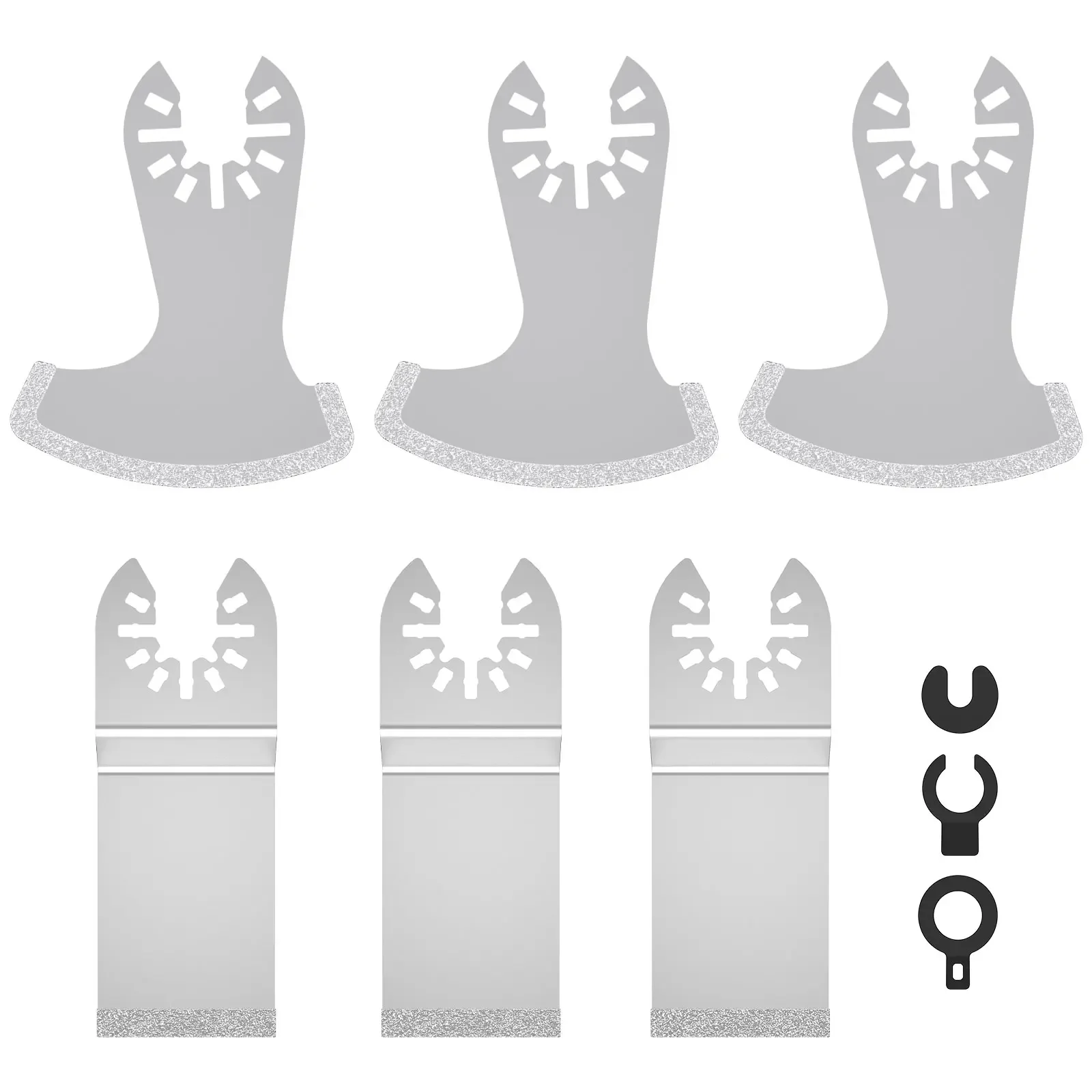 

6Pcs Diamond Oscillating Blade Multi-tool Oscillating Blades Precise Grit Grout Cutting Removal Blades Electric Tool Accessories
