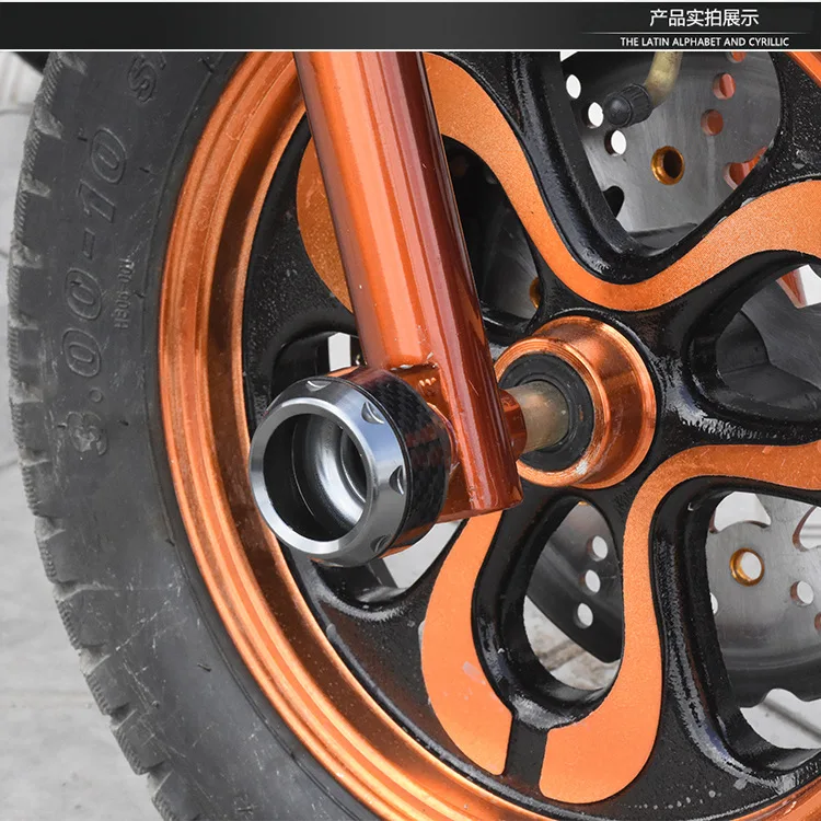 2Pcs Universal Motorcycle Wheel Protection Crash Pad Protectors Alloy Motocross Falling Front Fork Slider Shock Absorption Cups