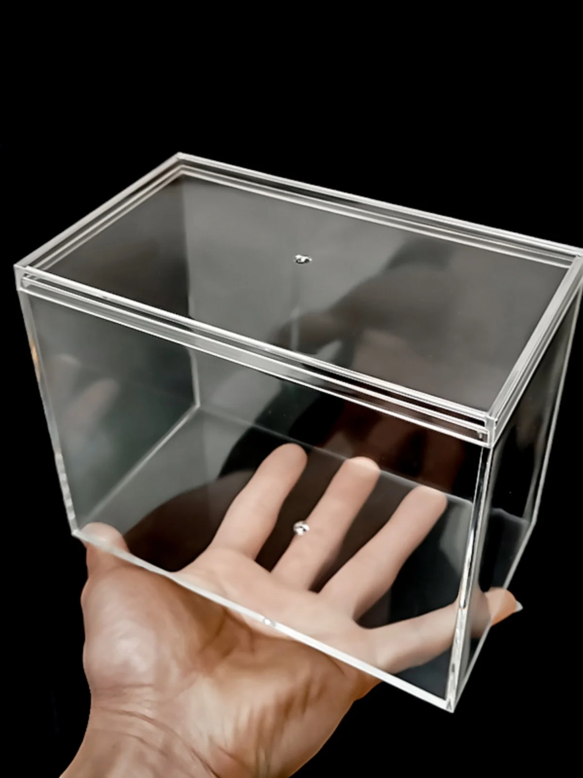 Transparent Food Grade Plastic Box Rectangular Covered Betta Fish Box Display Case for Figurines Dust Proof Empty Box Kitchen...