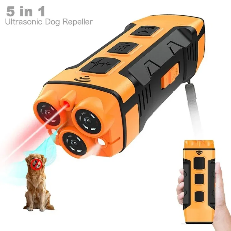 

5 in 1Pet Dog Repeller Ultrasonic Dog Training Device Rechargeable Anti Dog Bark Deterrent Device with LED Flashlight