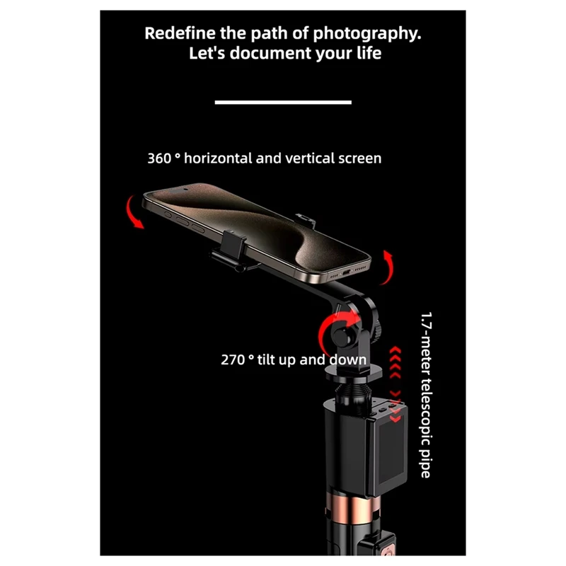 B03B-CL07 Screen Mirroring Selfie Stick WIFI Projection Screen Tripod Real Time Display Selfie Monitor For Smartphone Vlog