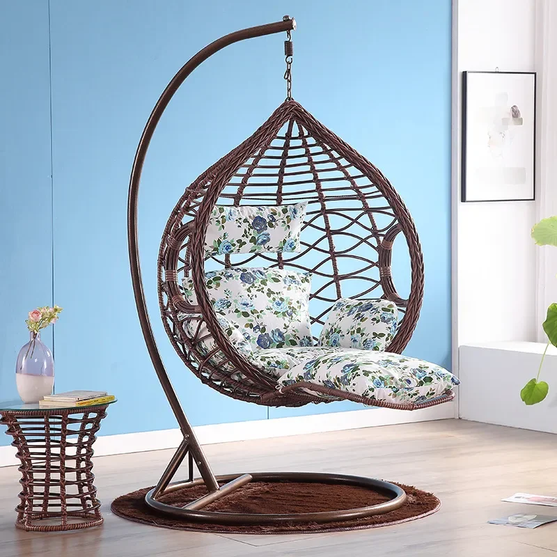Rattan Hanging Chair Indoor Outdoor Swing Wicker Bird Nest Cradle Hammock for Balcony Home Single Double Lazy Seat