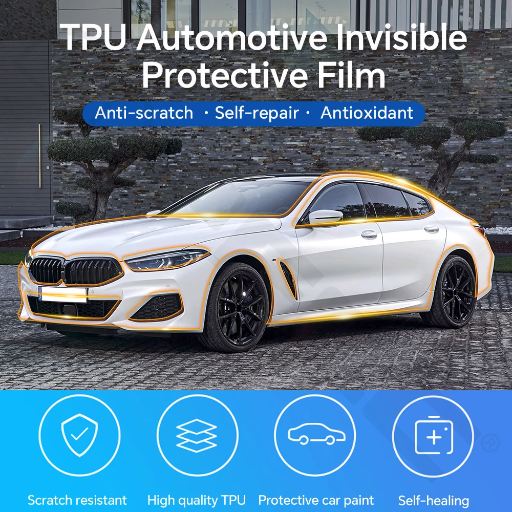BMW 7 시리즈 G70 M 스포츠 2023 2024 8.5Mil TPU 페인트 보호 필름 프리컷 PPF 클리어 브라 차량 바디 스크래치 방지